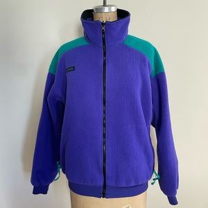 Vintage 1990s Columbia fleece zip up jacket large purple